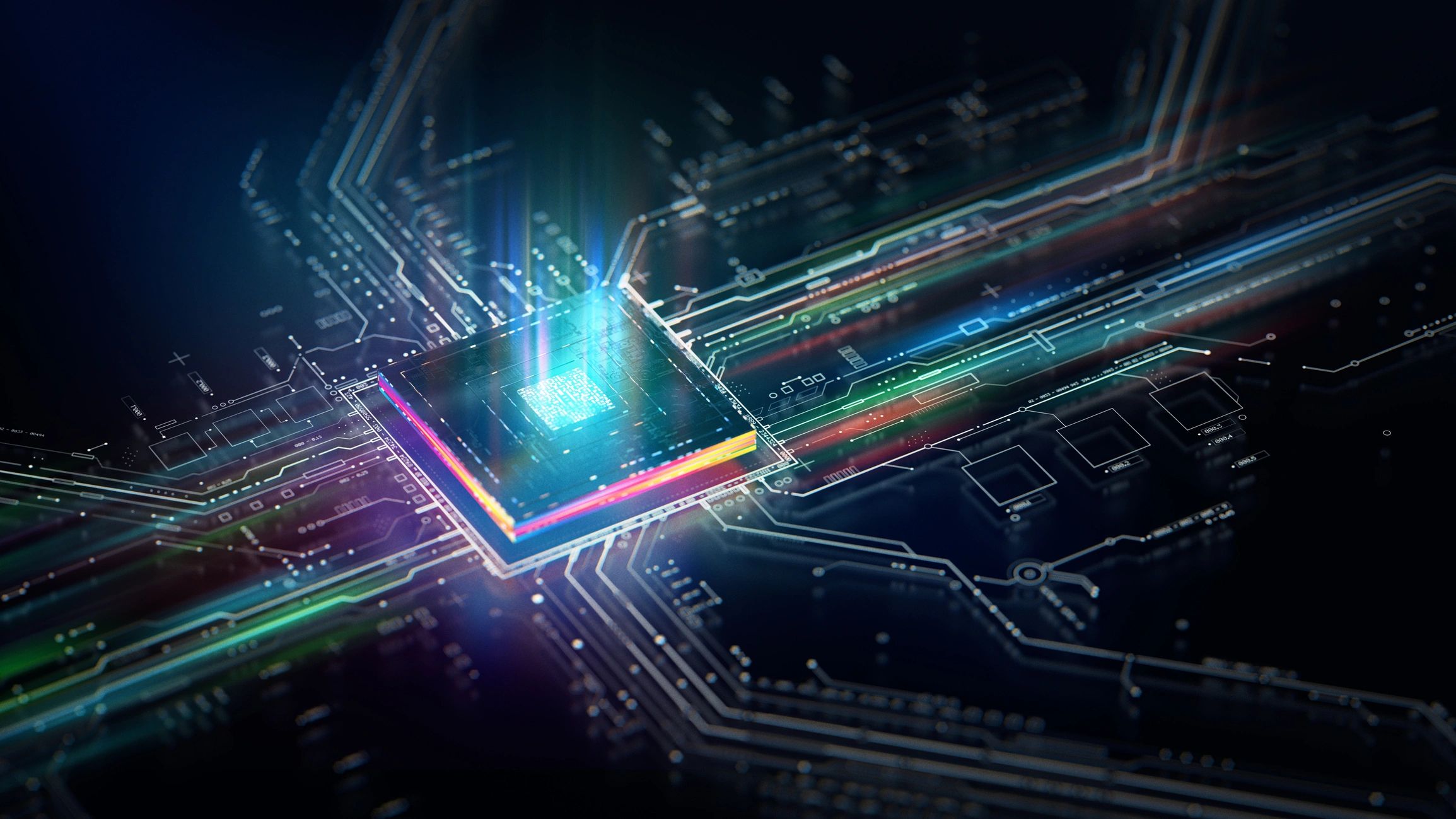 Futuristic processor and circuit board representing mid-range GPU analysis